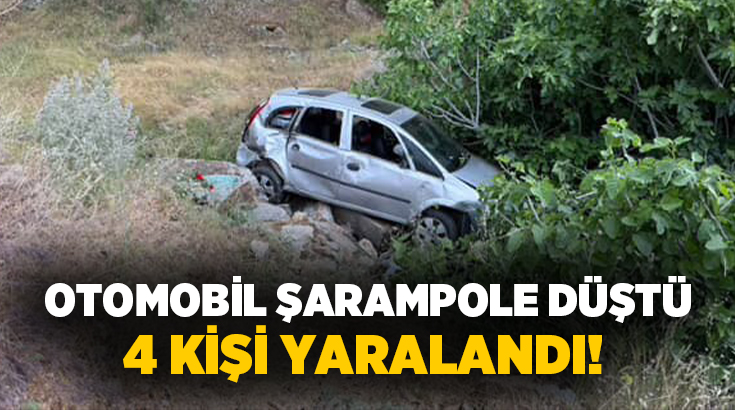 Uşak’ta bir otomobilin şarampole düşmesi sonucu 4 kişi yaralanarak hastaneye