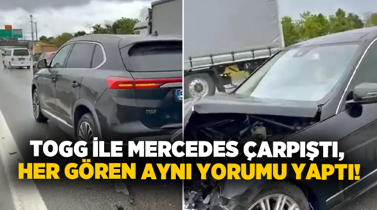 Türkiye’nin yerli otomobili TOGG ile bir Mercedes’in karıştığı kaza sosyal medyada büyük yankı