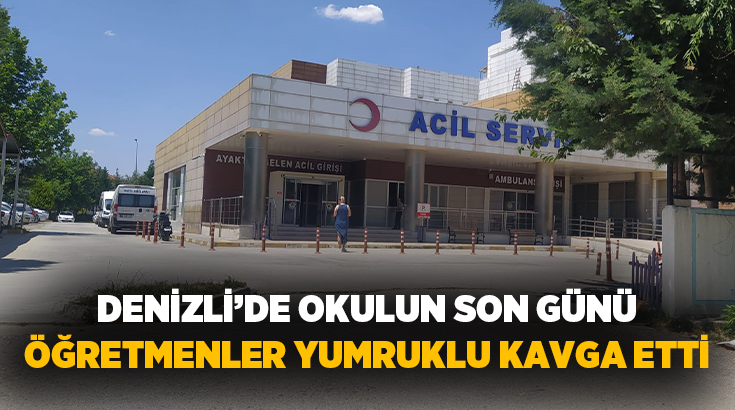 Denizli Çivril’de okulda görevli iki öğretmen yumruk yumruğa kavga etti.