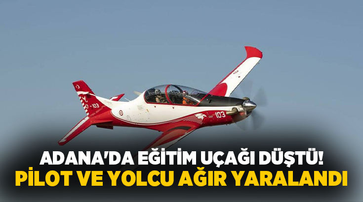 Adana’nın Yüreğir ilçesinde özel bir havacılık şirketine ait eğitim uçağı