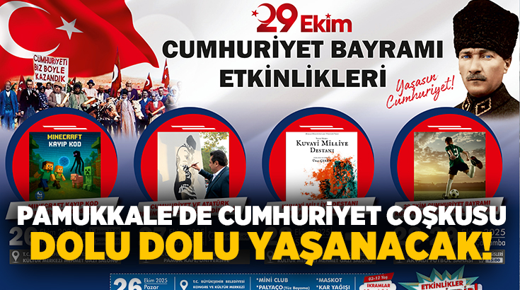 Pamukkale Belediyesi, 29 Ekim Cumhuriyet Bayramı dolayısıyla hazırladığı dört günlük