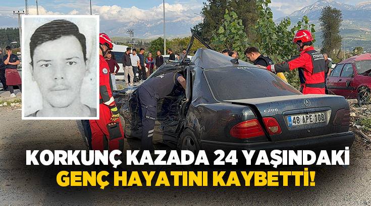  Muğla’nın Seydikemer ilçesinde kontrolden çıkan otomobilin park halindeki araca çarptığı