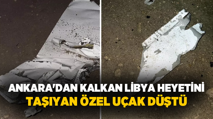 Ankara Esenboğa Havalimanı'ndan Trablus'a gitmek üzere kalkan Falcon 50 tipi