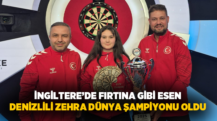 Denizli'nin gururu milli dart sporcusu Zehra Gemi, Dünya Dart Federasyonunun