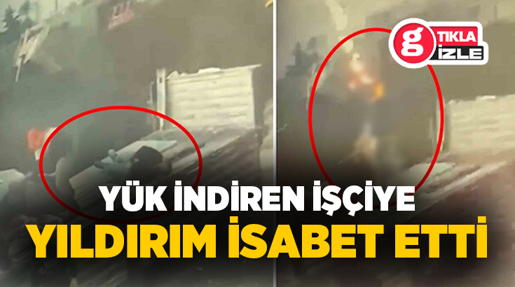 Hatay Arsuz’da tır dorsesinden yük indiren işçiye yıldırım isabet etti.