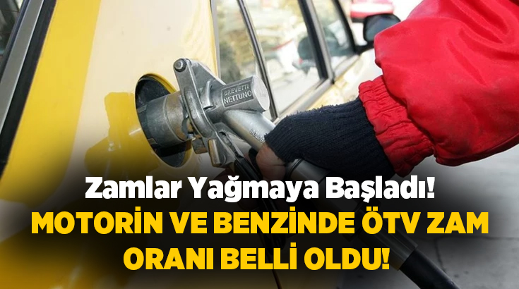 Motorin ve benzinde maktu Özel Tüketim Vergisi (ÖTV) tutarları yüzde