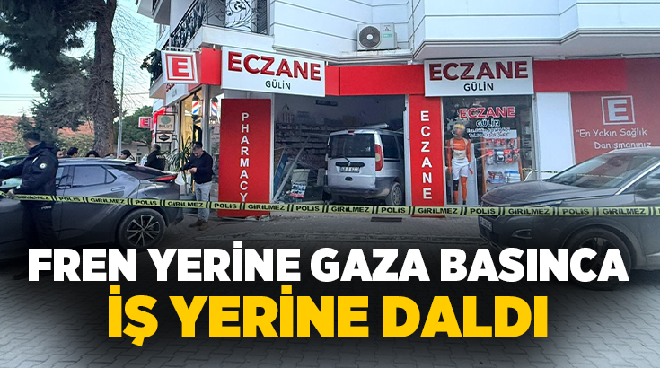 Muğla'nın Datça ilçesinde iddiaya göre fren yerine gaza basan sürücü