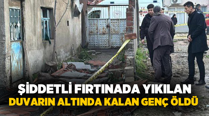 Bursa’nın Kestel ilçesinde etkili olan lodos nedeniyle çöken duvarın altında