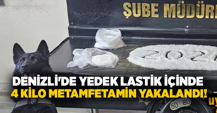Denizli’de narkotik ekiplerince düzenlenen operasyonda bir araçta yapılan aramada yedek
