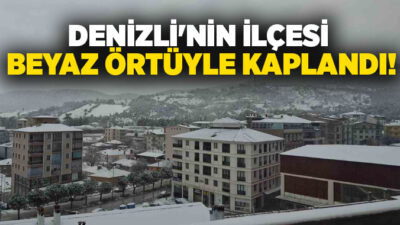 Denizli’nin Kale ilçesinde gece saatlerinde etkisini gösteren kar yağışı, ilçeyi