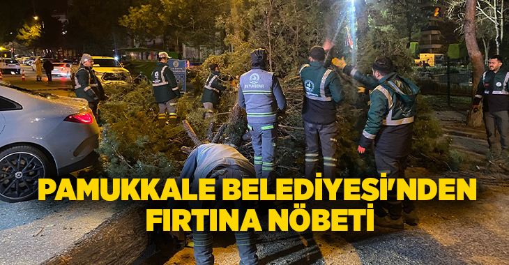 Pamukkale ilçesinde dün akşam saatlerinden itibaren etkisini artıran şiddetli fırtına