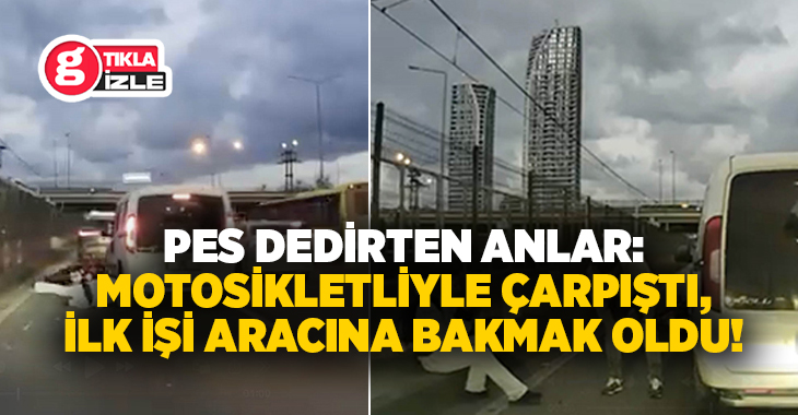 Bursa'da seyir halindeki motosikletli ile çarpıştıktan sonra aracından inen sürücü,
