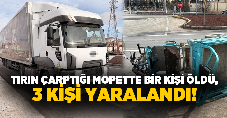 Afyonkarahisar’ın Bolvadin ilçesinde tırın mopete çarpması sonucu meydana gelen trafik