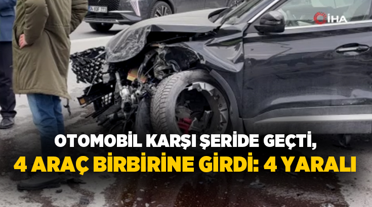 İstanbul Sarıyer’de kontrolden çıkarak karşı şeride geçen otomobil zincirleme kazaya