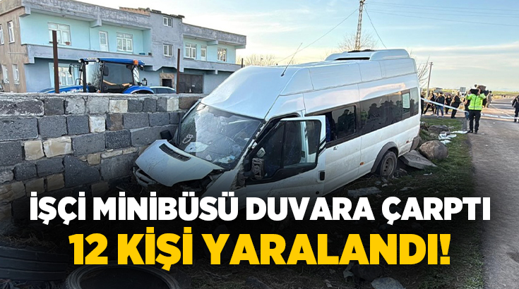 Diyarbakır’ın merkez Bağlar ilçesinde tekstil işçilerini taşıyan minibüsün duvara çarpması
