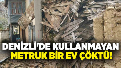 Denizli’nin Buldan ilçesinde uzun süredir kullanılmayan evin bir kısmı çöktü.