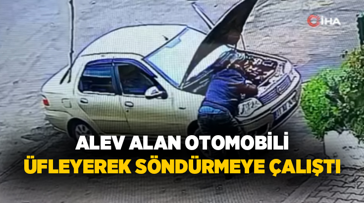 Diyarbakır’ın merkez Kayapınar ilçesinde sanayi sitesinde bir otomobil aniden alev