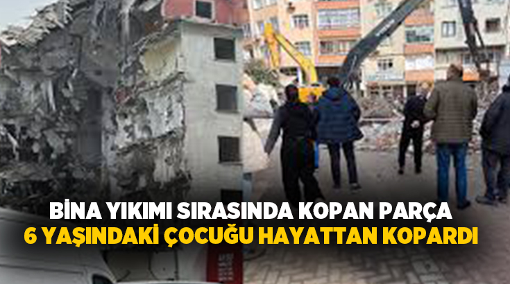 Zeytinburnu’nda kentsel dönüşüm kapsamında yıkımı yapılan binadan düşen beton parça,