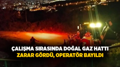 Kocaeli’nin İzmit ilçesinde altyapı çalışması sırasında doğal gaz hattının zarar
