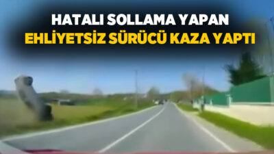 Çatalca’da ehliyetsiz olduğu iddia edilen sürücünün yaptığı hatalı sollama sonucu