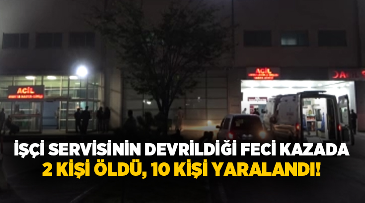 Malatya’da sürücünün kontrolünden çıkan işçi servisi şarampole devrildi. Kazada 2