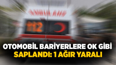 Kayseri’nin Kocasinan ilçesinde sürücüsünün hakimiyetini kaybettiği otomobil bariyerlere ok gibi