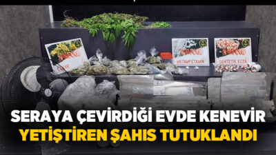 İzmir’in Konak ilçesinde polis ekiplerinin uyuşturucu imalathanesine dönüştürülen bir eve