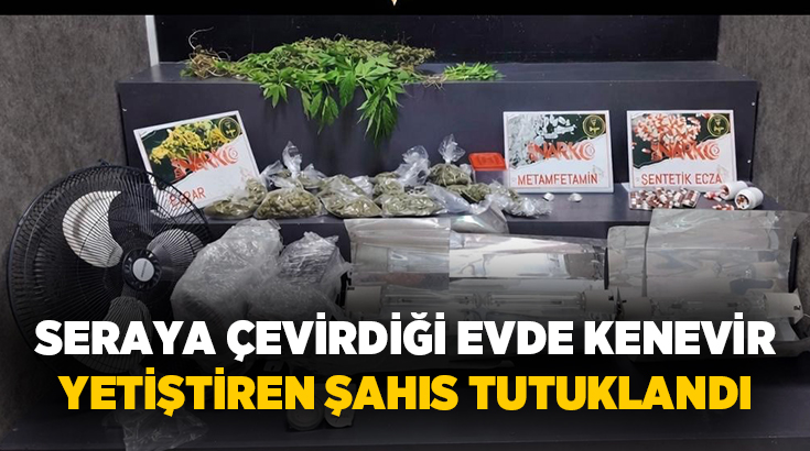 İzmir’in Konak ilçesinde polis ekiplerinin uyuşturucu imalathanesine dönüştürülen bir eve