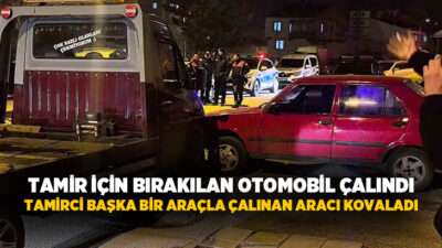 Erzurum’da sanayi bölgesinde tamir için bırakılan bir otomobilin çalınması üzerine