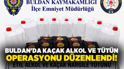 Denizli’nin Buldan ilçesinde düzenlenen operasyonda 40 litre etil alkol ile