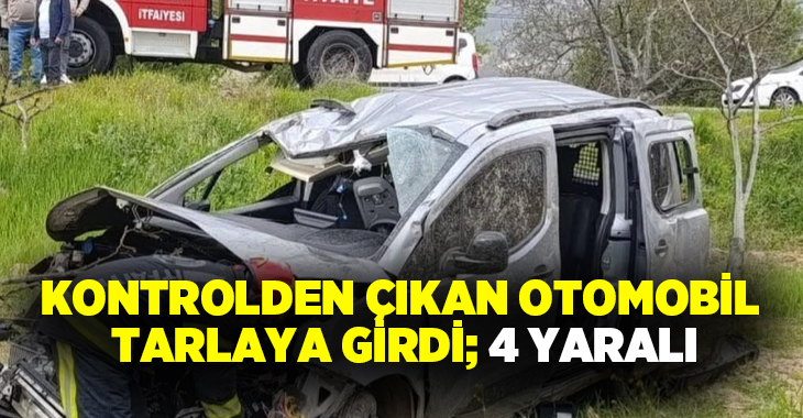 Denizli’de sürücüsünün hakimiyetini kaybettiği otomobil yol kenarından bulunan tarlaya girdi.