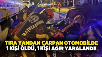 Denizli’de tıra yandan çarpan otomobilin sürücüsü olan 20 yaşındaki genç