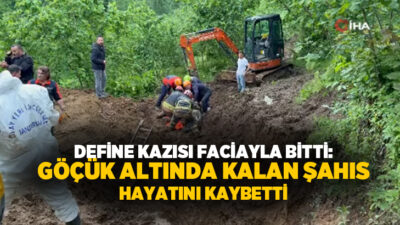 Samsun’un Salıpazarı ilçesinde fındık bahçesinde define aramak için yapılan kazıda