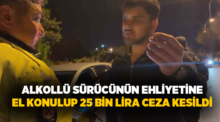 Aksaray’da alkollü halde bindiği otomobilde polise yakalanan gencin ehliyetine 6