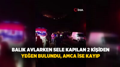 Giresun’un Yağlıdere ilçesinde balık avlamak için dereye giren amca ile