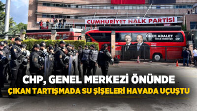 Cumhuriyet Halk Partisi (CHP) Genel Merkezi önünde partililer arasında çıkan