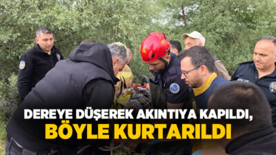Bursa’nın İnegöl ilçesinde Bedre Deresi’ne kapılan genç, ekiplerin müdahalesiyle boğulmaktan