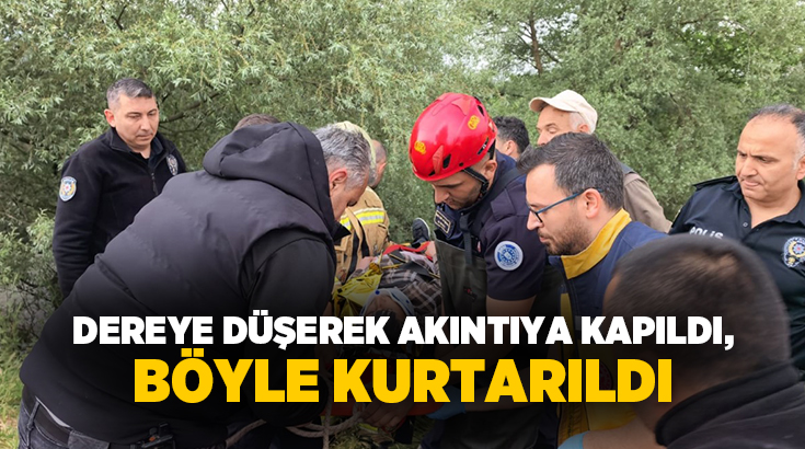 Bursa’nın İnegöl ilçesinde Bedre Deresi’ne kapılan genç, ekiplerin müdahalesiyle boğulmaktan