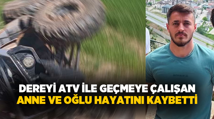 Kocaeli'nin Gölcük ilçesinde ATV ile yola çıkan ve dereden geçmeye