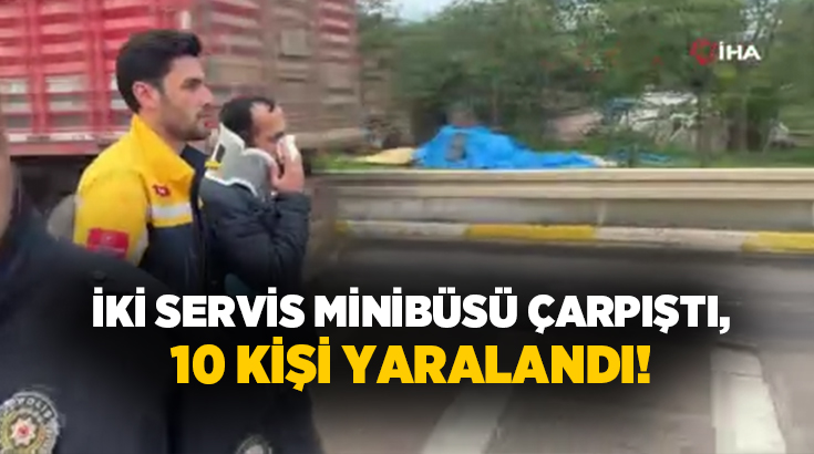 Tokat’ın Erbaa ilçesinde iki minibüsün çarpışması sonucu meydana gelen trafik