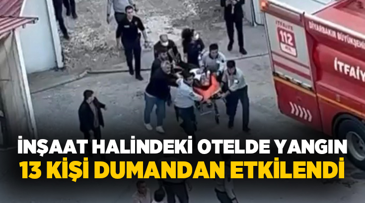 Diyarbakır’ın merkez Kayapınar ilçesinde inşaat halindeki bir otelde çıkan yangında