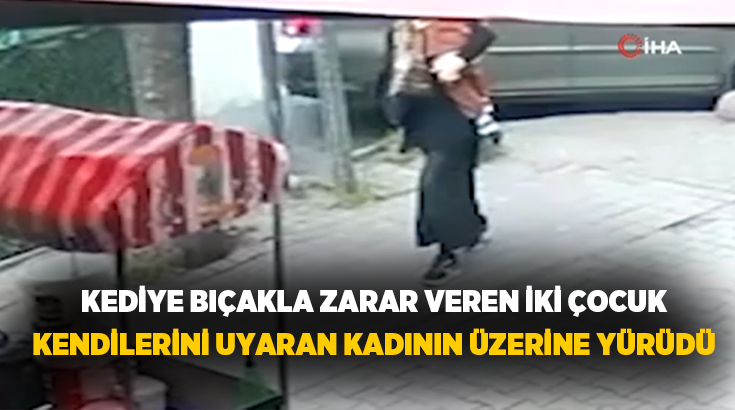 Esenler’de iki çocuk ellerindeki bıçakla önce kediye zarar verdi ardından