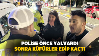 Aksaray’da helezonu kesik ve camları filmli araçla polisin uygulamasına takılan
