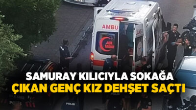 Aydın'ın Efeler ilçesinde elindeki samuray kılıcıyla sokak ortasında kendine zarar