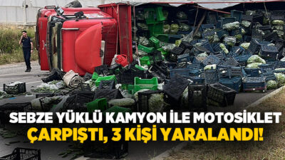 Antalya’nın Gazipaşa ilçesinde sebze yüklü kamyon ile motosikletin çarpışması sonucu