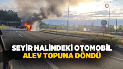 Rize’nin Pazar ilçesinde seyir halindeki otomobil alev topuna döndü.