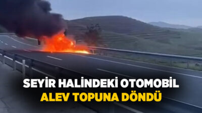 Elazığ’da seyir halindeki otomobil bir anda alev topuna döndü. Yangın,