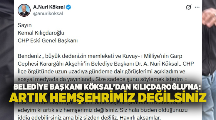 CHP’de “mutlak butlan” tartışmaları sürerken Akşehir Belediye Başkanı Dr. A.