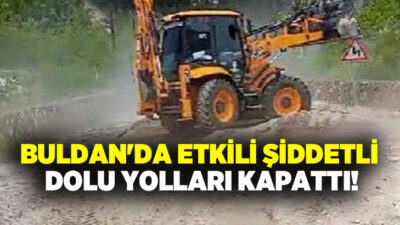 Denizli’nin Buldan ilçesine bağlı Bozalan Mahallesi’nde etkili olan şiddetli dolu