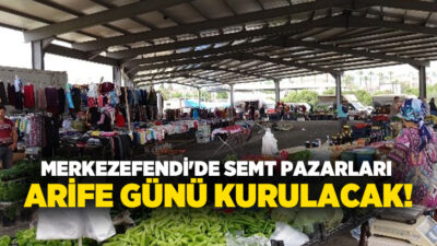 Merkezefendi Belediyesi, Kurban Bayramı tatili nedeniyle Arefe Günü kurulacak olan